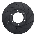 R1 89-93 Toyota Pickup Front Right Drilled & Slotted Black Brake Rotor