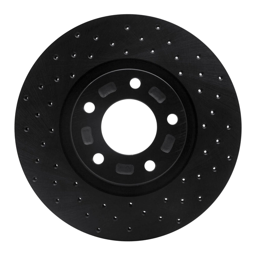 R1 04-15 Mazda 3 Front Right Drilled Black Brake Rotor