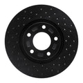 R1 04-15 Mazda 3 Front Right Drilled Black Brake Rotor