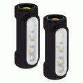 AMBER/WHITE HIGHWAY BAR SWITCHBACK LIGHTS WITH BLACK HOUSING