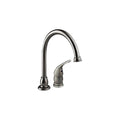 DESIGNER PEDESTAL GOOSE NECK RV KITCHEN FAUCET BRUSHED SATIN NICKEL