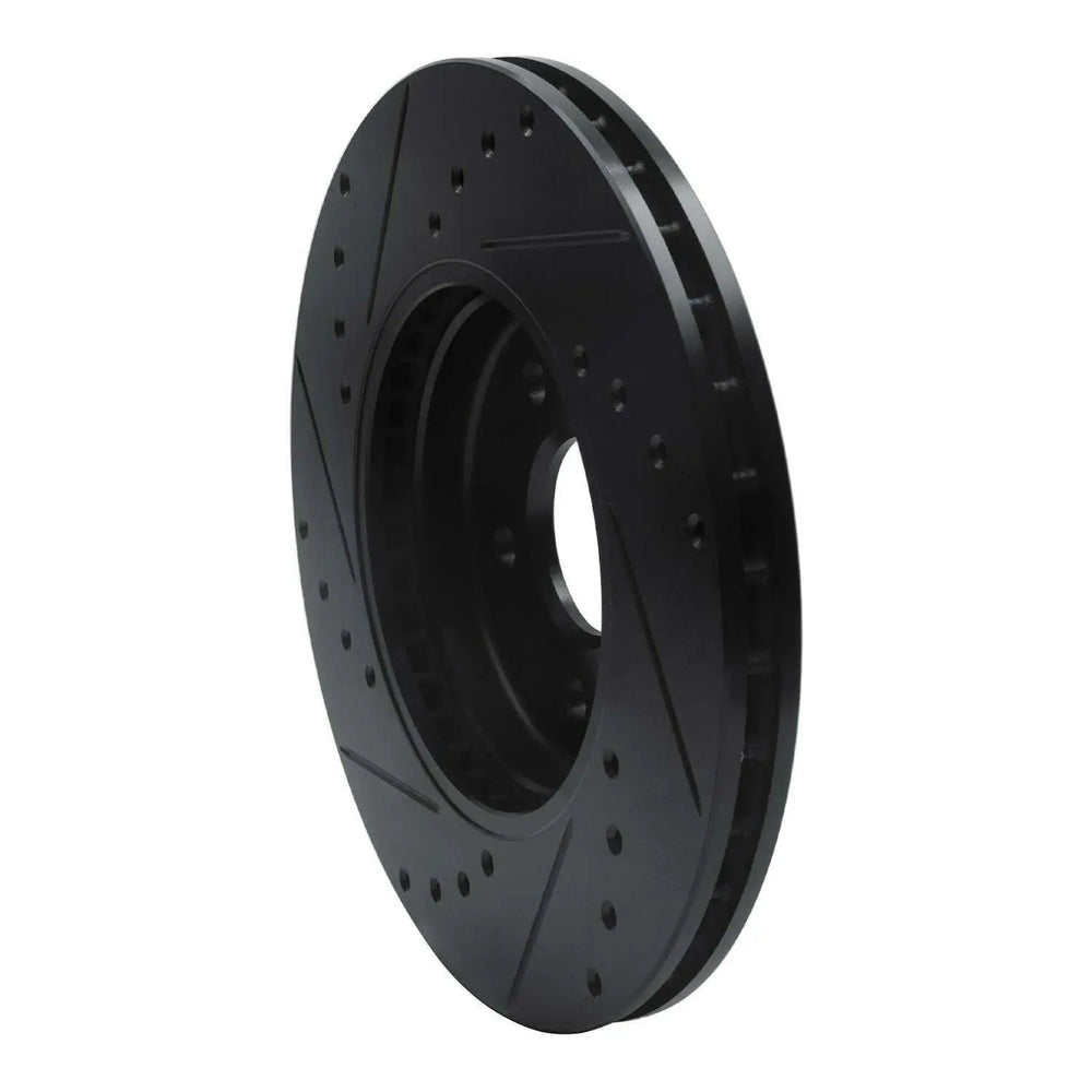 R1 01-08 Ford Mondeo (Mexico) Front Right Drilled & Slotted Black Brake Rotor
