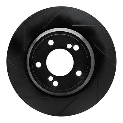 R1 00-06 BMW M3 Rear Left Slotted Black Brake Rotor