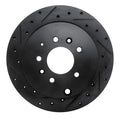 R1 07-12 Ford Edge Rear Left Drilled & Slotted Black Brake Rotor