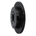 R1 07-12 Ford Edge Rear Left Drilled & Slotted Black Brake Rotor