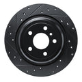 R1 12-18 Mercedes-Benz GLE300D Rear Left Drilled & Slotted Black Brake Rotor
