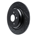 R1 12-18 Mercedes-Benz GLE300D Rear Left Drilled & Slotted Black Brake Rotor