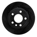 R1 92-95 Volkswagen EuroVan Front Left Drilled & Slotted Black Brake Rotor