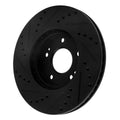 R1 01-06 Hyundai Santa Fe Front Right Drilled & Slotted Black Brake Rotor