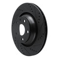 R1 08-15 Audi TT Quattro RS Rear Right Drilled & Slotted Black Brake Rotor