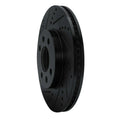 R1 88-98 Saab 9000 Front Left Drilled & Slotted Black Brake Rotor