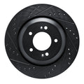 R1 2019-2025 Hyundai Elantra N Rear Left Drilled & Slotted Black Brake Rotor