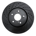 R1 2013-2025 Acura Integra Front Left Drilled & Slotted Black Brake Rotor