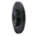 R1 2013-2025 Acura Integra Front Left Drilled & Slotted Black Brake Rotor