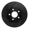 R1 2010-2013 Ford Transit Connect Front Left Drilled & Slotted Black Brake Rotor