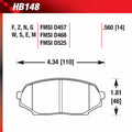Hawk 89-93 Miata Blue 9012 Race Front Brake Pads D525