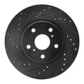 R1 86-92 Toyota Supra Front Left Drilled & Slotted Black Brake Rotor