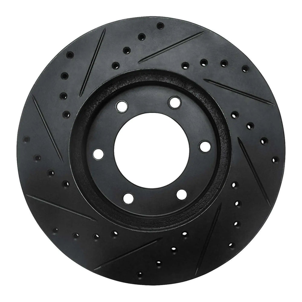 R1 93-98 Toyota T100 Front Right Drilled & Slotted Black Brake Rotor