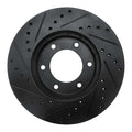 R1 93-98 Toyota T100 Front Right Drilled & Slotted Black Brake Rotor