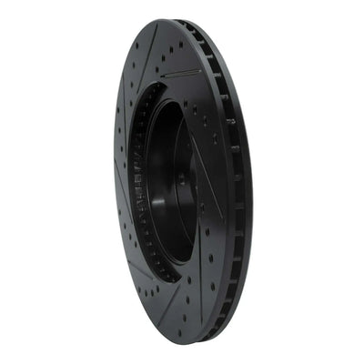 R1 86-92 Toyota Supra Front Right Drilled & Slotted Black Brake Rotor