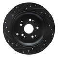R1 02-04 Honda Odyssey Rear Right Drilled & Slotted Black Brake Rotor