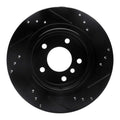 R1 03-08 BMW Z4 Rear Left Drilled & Slotted Black Brake Rotor