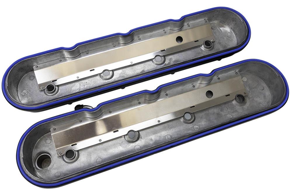 Moroso GM LS 1-1/2in Tall OEM Coil Mounts Black Satin Aluminum Valve Cover - Pair