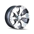 Cast Aluminum Wheels 136 BK 14x6 Machined Lip Black 5 On 114.3 Bolt Pattern 0 Offset ION Wheels