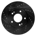 R1 10-13 Kia Forte Front Left Drilled & Slotted Black Brake Rotor