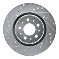 R1 98-04 Volvo C70 Front Left Drilled & Slotted Silver Brake Rotor