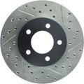 R1 91-00 Ford Thunderbird Front Left Drilled & Slotted Black Brake Rotor