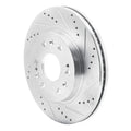 R1 05-19 Chevrolet Silverado 1500 Front Right Drilled & Slotted Silver Brake Rotor