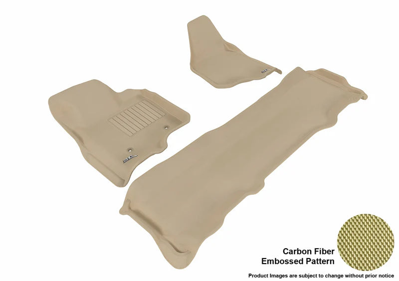 3D MAXpider 2011-2012 Ford F-250/350/450 Supercrew Kagu 1st & 2nd Row Floormats - Tan