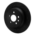 R1 13-15 Land Rover LR2 Rear Left Drilled & Slotted Black Brake Rotor