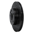 R1 96-00 Volkswagen EuroVan Front Right Drilled & Slotted Black Brake Rotor