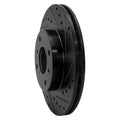 R1 93-06 Infiniti G20 Front Right Drilled & Slotted Black Brake Rotor