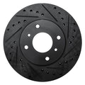 R1 93-06 Infiniti G20 Front Right Drilled & Slotted Black Brake Rotor