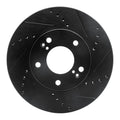 R1 01-03 Hyundai XG350 Front Right Drilled & Slotted Black Brake Rotor