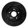 R1 97-05 Acura NSX Rear Left Drilled & Slotted Black Brake Rotor