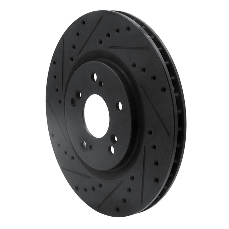 R1 97-05 Acura NSX Rear Left Drilled & Slotted Black Brake Rotor