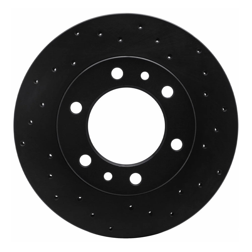R1 81-89 Toyota Land Cruiser Front Right Drilled Black Brake Rotor