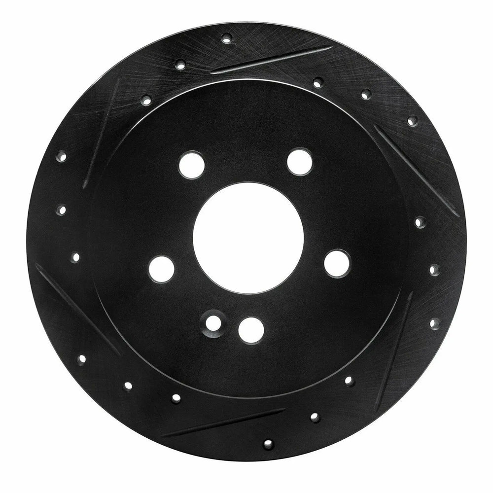 R1 98-05 Mercedes-Benz ML320 Rear Right Drilled & Slotted Black Brake Rotor