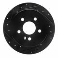 R1 98-05 Mercedes-Benz ML320 Rear Right Drilled & Slotted Black Brake Rotor