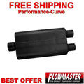 50 Series Delta Flow Chambered Muffler 50 Delta Flow Stainless Steel 3.00 Center In 2.50 Dual Out Moderate Sound Flowmaster