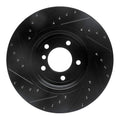 R1 01-08 BMW 330I Front Right Drilled & Slotted Black Brake Rotor
