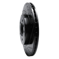 R1 01-08 BMW 330I Front Right Drilled & Slotted Black Brake Rotor