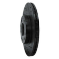 R1 06-15 Mazda MX-5 Miata Front Right Drilled & Slotted Black Brake Rotor