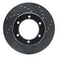 R1 1986-1995 Toyota 4Runner Front Right Drilled & Slotted Black Brake Rotor