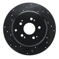 R1 07-17 Acura MDX Rear Left Drilled Black Brake Rotor