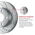 R1 13-24 Mitsubishi ASX Rear Drilled & Slotted Silver Brake Rotor Set